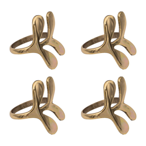 High Quality Brass Napkin Ring <b>Eid</b> Wedding Ramadan Event Supplies Leaf Design Brass Napkin Holder - Product Image 4