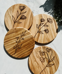 Posavasos de Madera Hechos a Mano, Elegantes, con Superficie Pulida, Resistentes al Calor, Diseño Natural y Duradero para Restaurantes y Hoteles - Product Image 1