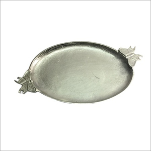 Luxury <b>Gold</b> Aluminum <b>Serving</b> <b>Tray</b> With Butterfly Handles Elegant Textured Metal Platter For Hotel Restaurant Wedding Party Table - Product Image 2