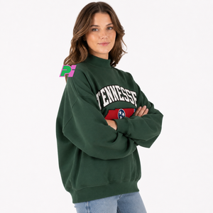 Sweat-shirt à col montant pour femme avec inscription TENNESSEE et appliqué carte, épais et lourd, idéal pour l'hiver - Product Image 2