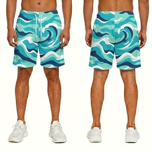 <b>Abstract</b> Pattern Sublimation Mesh Athletic Shorts Lightweight Breathable Polyester Casual Sports Apparel - Product Image 4