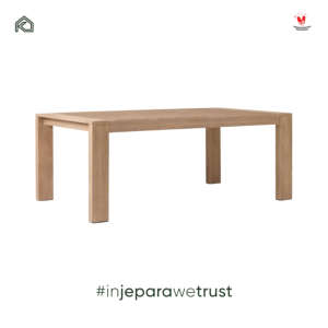 Table à manger d'extérieur en teck massif moderne, faite à la main, minimaliste, pour jardin, terrasse, restaurant, hôtel, villa, meubles sur mesure KLOPS - Product Image 3