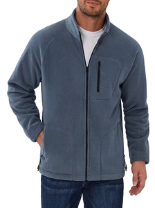 Veste en polaire vert olive pour homme, fermeture éclair intégrale, col montant, coupe décontractée, coupe-vent, vêtements d'extérieur, saison hivernale, coupe régulière, doublure en sherpa - Product Image 6