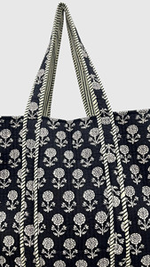 Sac fourre-tout en coton brodé floral, style bohème, ouvert en dessus, sac de shopping pour femmes, utilisable toute l'année - Product Image 3
