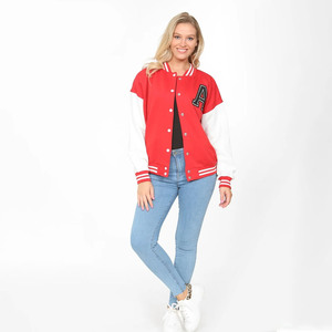 Nouvelle arrivée : veste varsity en molleton personnalisée pour femmes, vêtements d'équipe, baseball et équipes universitaires, polyester/coton, vestes varsity pour femmes - Product Image 4