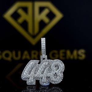 Pendentif personnalisé en argent sterling S925 plaqué or rose 18 carats avec chaîne sertie de moissanite VVS, bijoux hip-hop, cadeau unisexe, charme - Product Image 5