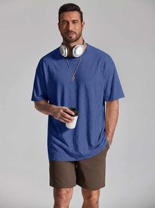 Camiseta de Manga Corta para Hombre, Corte Holgado, Transpirable, Ecológica, Lavado Ácido, Cuello Redondo, Algodón, Estilo Urbano - Product Image 2