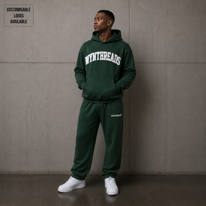 Meilleures ventes : Ensemble molletonné épais 300-500 GSM avec impression personnalisée en relief – Sweat à capuche et pantalon de jogging pour homme, style streetwear oversize - Product Image 4