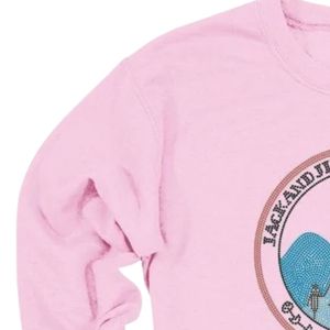 Women's <b>Pink</b> Crewneck <b>Sweatshirt</b> with Family Heritage 1938 Emblem Graphic Long Sleeve Pullover Casual Fleece Fashion Top - Product Image 3