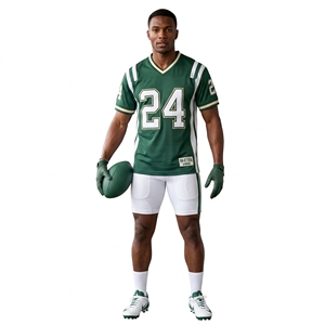 Maillot de football américain vert pour homme, personnalisé, taille 24, vêtements de sport, uniforme d'équipe, tenue de performance, vente en gros - Product Image 1