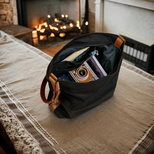 Sac fourre-tout en cuir et toile, décontracté, imperméable, brodé, sac à bandoulière, sac de voyage, sac de travail, sac de shopping, grande capacité, LCTB-0064 - Product Image 5