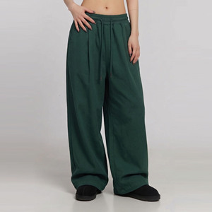 Pantalon polaire d'hiver pour femme, coupe ample, grande taille, respirant, coupe-vent, taille élastique, polyester et coton, style streetwear - Product Image 1