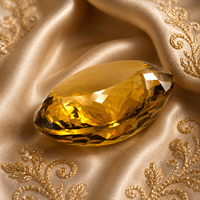 Vente en gros de 176 pierres précieuses en quartz jaune naturel de forme ronde ovale avec jeu de couleurs (39x39x20 MM) pour la fabrication de bijoux