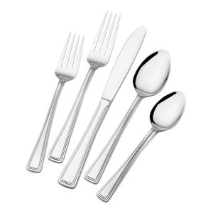 Ensemble de couverts contemporains en acier inoxydable de qualité supérieure, ustensiles durables pour la table, la cuisine, les restaurants et les hôtels. - Product Image 2