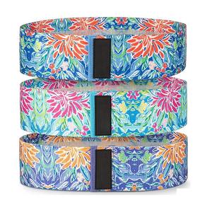 Ensemble de bandes de résistance pour exercices, lot de 3, imprimé floral, en nylon, équipement d'entraînement durable, pour tous les âges - Product Image 1