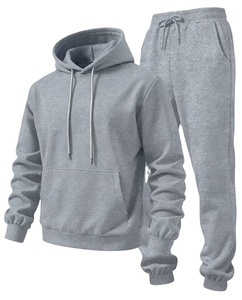 Ensemble 2 pièces - Sweat à capuche et pantalon de jogging pour homme, tendance printemps/automne, polyvalent, classique, uni, tenue décontractée, adapté aux activités de plein air - Product Image 1