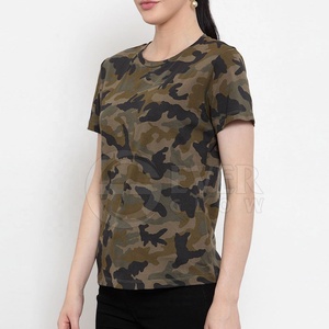 Camisetas de alta calidad para mujer, Camiseta de algodón con estampado de camuflaje para impresión personalizada, camiseta de manga corta con cuello redondo - Product Image 3