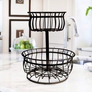 ตะกร้าผลไม้โลหะดีไซน์เนอร์สานด้วยมือ สำหรับจัดระเบียบห้องครัวอย่างมีสไตล์ พร้อมรายละเอียดที่สวยงามและแข็งแรง - Product Image 3