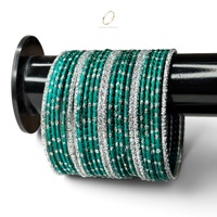 Ensemble de bracelets en acier inoxydable vert pour enfants, pour filles, pour les occasions spéciales, bijoux de mode indiens, fabricant en gros