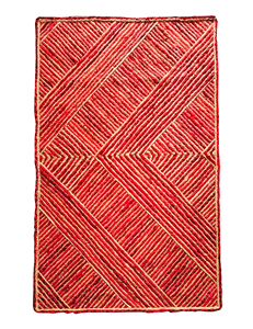 Alfombra de Yute Roja Hecha a Mano, Diseño Geométrico en Espiga, Trenzada, Natural, para Sala de Estar, Dormitorio, Entrada - Product Image 5