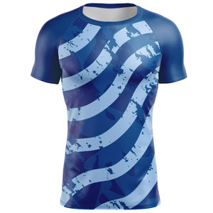 Customize Your Own Logo Sublimated Short Sleeve Breathable <b>Compression</b> Rash Guard <b>for</b> <b>Mens</b> - Product Image 5