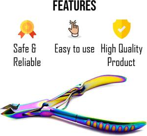 Morje Coupe-ongles chirurgical en acier inoxydable Rainbow 12,5 mm, à mâchoires biseautées, ouverture large, lame courbée, pointe acérée, durable, nouveau modèle - Product Image 5