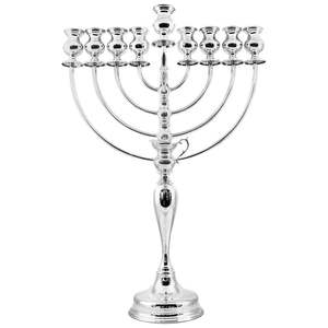 Menorah de Metal Plateado Pulido, Estilo Moderno de Ramas, Decoración Minimalista para el Hogar, Adorno de Hanukkah - Product Image 5