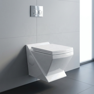 Modern European Wall Hung Toilet Cyclone Flushing Rimless <b>Ceramic</b> WC <b>Pan</b> Eco Friendly Water Closet Set - Product Image 1
