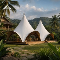 Tente de luxe BOTEEN Factory Deluxe Glamping Resort, membrane tendue 750G, 76-88mm, structure tubulaire carrée 80x100, quatre saisons, deux places