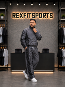 REXFIT SPORTS 2026 <b>Men</b>’s Premium Nylon Tracksuit Set Full Zip <b>Jacket</b> Jogger Pants Lightweight Sportswear Windbreaker Training - Product Image 5