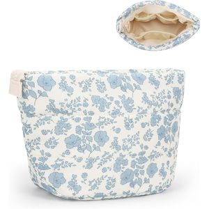 Borsa Cosmetica Floreale per Donne, Portatile per Viaggi e Auto, Carina per Organizzare Articoli da Toeletta con Scomparti per Trucchi - Product Image 1
