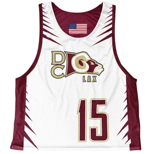 OEM Custom Design Sublimated Reversible Lacrosse Pinnies 100% Polyester Breathable Custom Jerseys for Adults/Youth Printed - Product Image 3