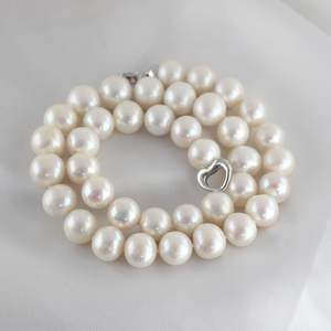 Collar de Perlas de Agua Dulce Grandes de Alto Rendimiento, 11-12 mm, Casi Redondas, con Defectos, No Nucleares, Asequible - Product Image 2