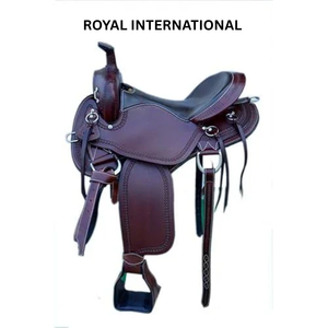Silla de Montar Premium para Caballos de Senderismo Royal International |   Silla de montar western de cuero genuino con armazón de fibra de vidrio y acero inoxidable - Product Image 3