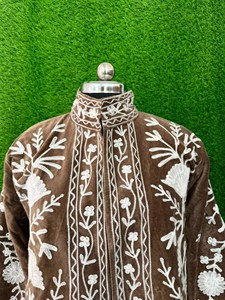Festival Velvet Quilted Reversible Breathable Jacket Boho Floral Open Front Embroidered Women's Winter Outerwear - Product Image 6
