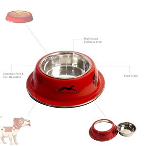 Bol pour nourriture pour chat avec logo personnalisé, distributeur portable en acier inoxydable, bol pour animaux de compagnie avec fonction détachable, fond en caoutchouc, passe au lave-vaisselle - Product Image 2