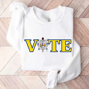 เสื้อยืดพิมพ์ลายแฟชั่น Sigma Gamma Rho VOTE ผ้าฝ้าย แขนยาว สไตล์ลำลองสำหรับผู้หญิง ลายกราฟิกตัวอักษรกรีก สตรีทแวร์ แบบสั่งทำ - Product Image 1