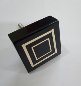 Poignée de meuble carrée noire avec motif cerf doré, poignée de porte moderne en laiton, décoration intérieure - Product Image 4
