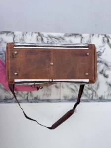 กระเป๋าเดินทางหนังแท้สไตล์วินเทจคุณภาพสูง ลายแอซเท็ก  แบบตะวันตก  ขนาดใหญ่ ใช้งานได้หลากหลาย - Product Image 4