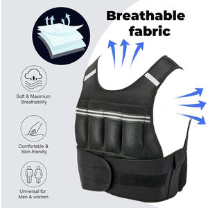 เสื้อเวทถ่วงน้ำหนักปรับได้ สำหรับการวิ่งคาร์ดิโอ การฝึกความแข็งแรง และการฝึกในยิม สวมใส่สบาย - Product Image 3