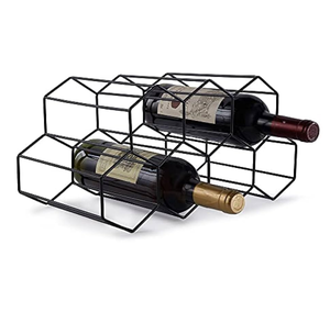Estante de Almacenamiento de Vino de Alambre de Hierro, Decorativo para Encimera, Soporte para Botellas de Vino de Mesa, de 3 Niveles - Product Image 3