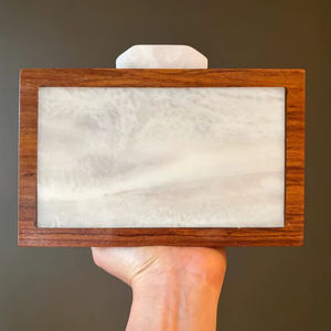 Bolso de Mano de Resina con Marco de Madera Natural, Diseño Minimalista, Forma Rectangular, Estilo de Lujo, Hecho a Mano - Product Image 1