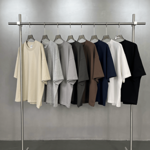 T-shirt à manches courtes pour homme Hwan Ye, 100% coton, uni, couleur unie, coupe classique, col rond, HYBX100 - Product Image 4