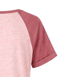 Blush Pink <b>Rose</b> Women T Shirt Short Sleeve Henley Neck Raglan <b>Top</b> Soft Cotton Casual Loose Fit Summer Tee Breathable Daily Wear - Product Image 6