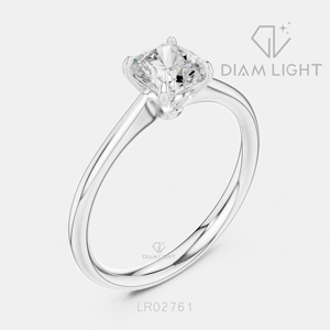 Bague de fiançailles en or blanc 14 carats avec diamant de laboratoire 0,86 carat, couleur F+, clarté VS+, taille coussin, pavé, bague de fiançailles et de mariage certifiée IGI - Product Image 2