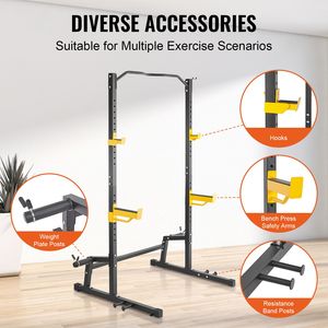 "Multi-Functional Fitness <b>Rack</b> with Pull Bar & Weight <b>Plate</b> Storage" - Product Image 3