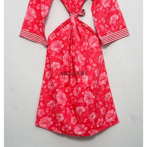 Robe kimono en coton très vendue, imprimée au bloc, pour la plage et l'hôtellerie - Product Image 6