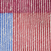 Tapis en laine épaisse tufté à la main Indigo Ember Blue Red, style moderne avec bordure vieillie, écologique et antidérapant pour salon
