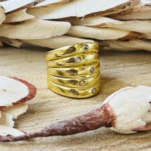 Unique Design Minimalist Moonstone <b>Ring</b> Geometric Brass Band Women <b>Ring</b> 18k Gold Plated Statement <b>Chunky</b> Wholesale Handmade <b>Ring</b> - Product Image 5