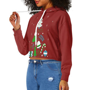 New Style Women High Quality Crop Sublimation <b>Hoodie</b> Hot Selling Top Trending Full Sleeve Length Sublimation <b>Hoodie</b> For Women - Product Image 4